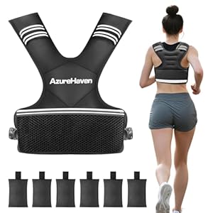 Adjustable Weighted Vest for Women, | 2-4.5kg/4.5-9kg/9-14.5kg Rucking Vest with 6 Ironsand Weights, Great Weighted Vest for Running, Walking, Workout and Strength Training