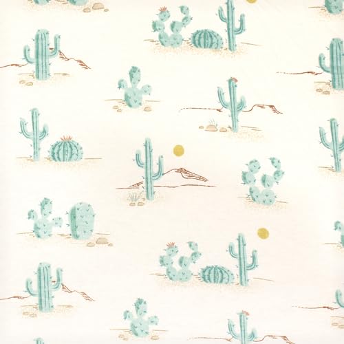 Image of Hudson Baby Unisex Baby Cotton Fitted Crib Sheet, Desert Cactus, One Size