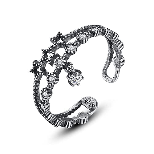 Bague réglable femme anti doigt gonflé bague étoile diamant Cz