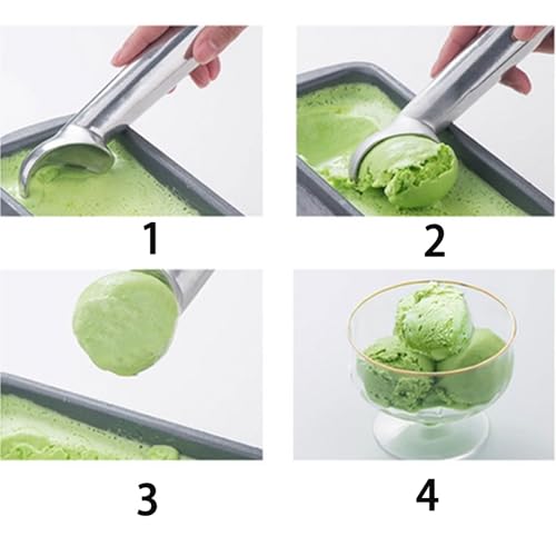 2pcs 2.5oz Ice Cream Scoop One-Piece Nonstick Aluminum Ice Cream Scooper Easy Clean, for Gelato, Cookie Dough, Sorbet, Almond(B3-2) - Image 4