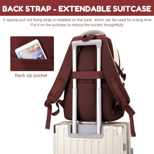 Image of TS WITH TECHSUN College Laptop Backpack for Women & Teens with Zipper Pouch | School Bag for Girls 13-14 Years | 18 Inch Book Backpack - Cute Accessory | Travel School Bag - Camping, Tuition, Coaching