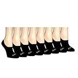 Saucony womens 8 Pairs No Show Cushioned Invisible Liner Running Socks, Black Basic (8 Pairs), Shoe...