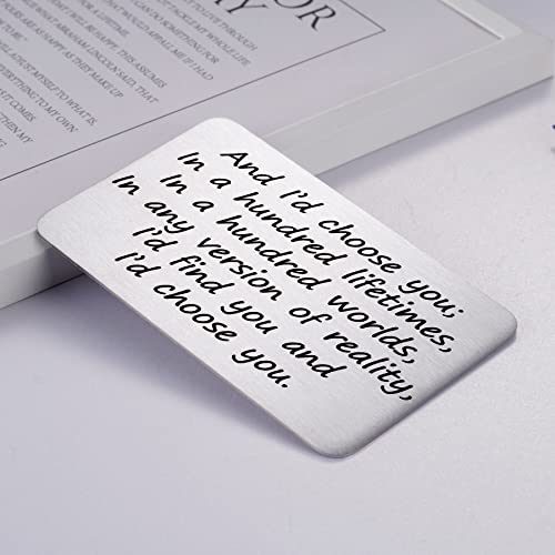 Valentine's Day Engraved Wallet Card Idea for Him, Romantic Anniversary Card Gift for Boyfriend Husband from Girlfriend Wife, Engagement Wedding Present for Fiance Groom3