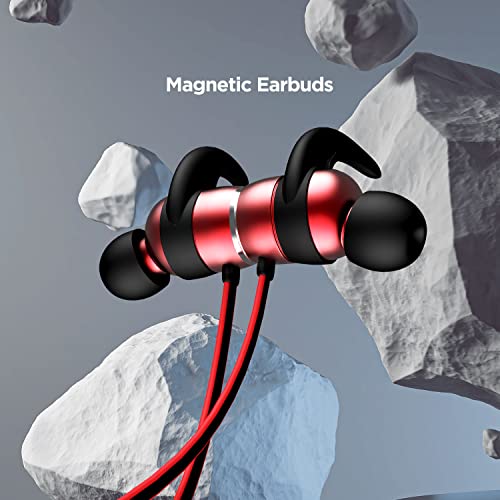 Image of Boat Rockerz 255 in-Ear Earphones with 8 Hours Battery, IPX5, Bluetooth V5.0 and Voice Assistant(Raging Red)