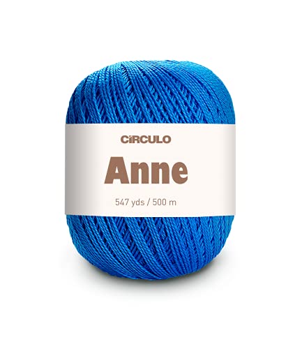 Image of CIRCULO Anne Yarn for Crocheting & Knitting, 100% Mercerized Brazilian Virgin Cotton, Soft Fingering Weight, 547 Yds, 5.19 Oz - Color 2314 Royal