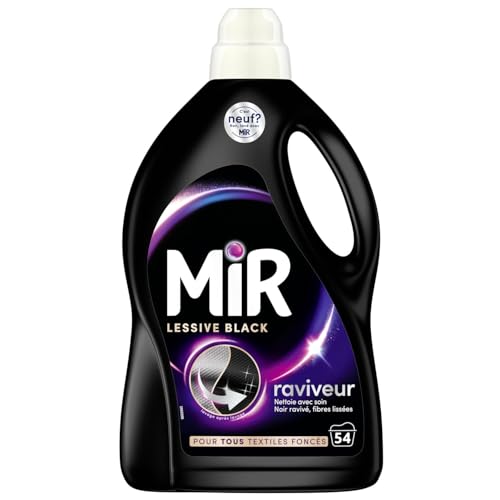 MIR Lessive Liquide Black Raviveur de Noir 54 Lavages 2,7 L pour Textiles Foncés - Lot de 2