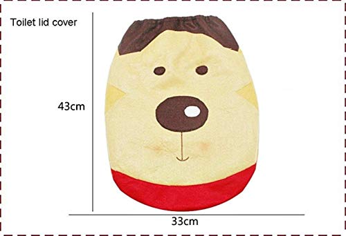 KIRALOVE Weihnachtstoilettenwasserabdeckung - Weihnachten - badezimmerlos - Teppich - toilettenabdeckung - 3 stücke - beige - braun - rote Farbe - weihnachtsbadezimmerdekoration – Bild 8