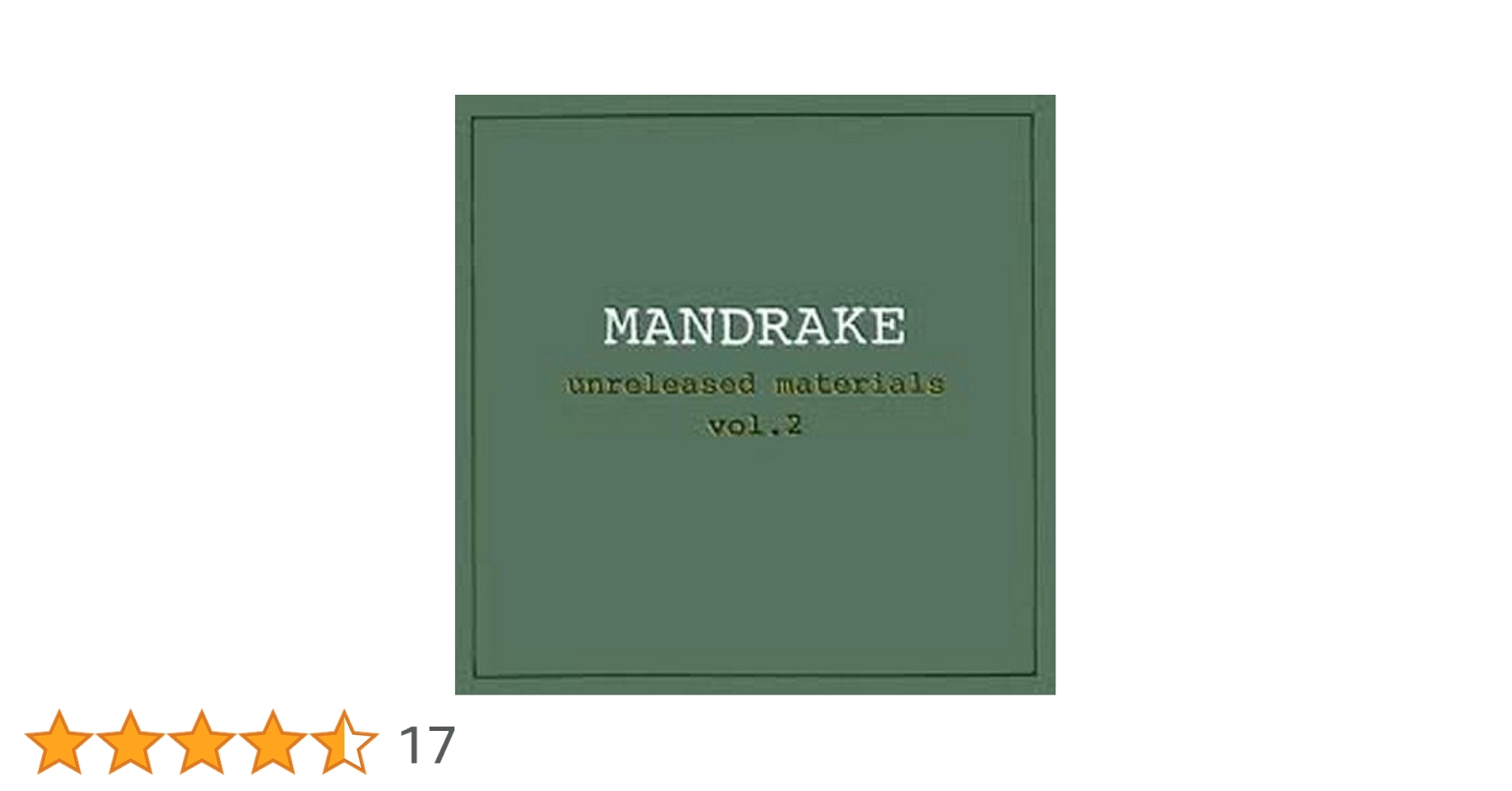 マンドレイク　アンリリースト・マテリアルズ Amazon.co.jp: アンリリースト・マテリアルズ VOL.2: ミュージック