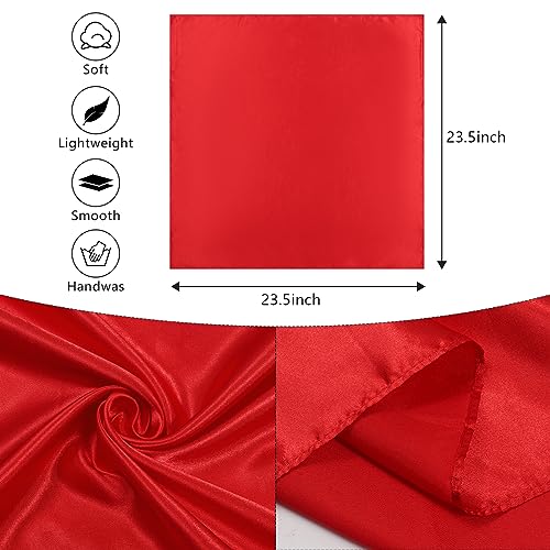 AWAYTR 23.6" Satin Neck Scarf Small Hair Scarf Women Silk Head Scarf Costume Bandana Girls Vintage Handkerchief Ribbon Scarf2