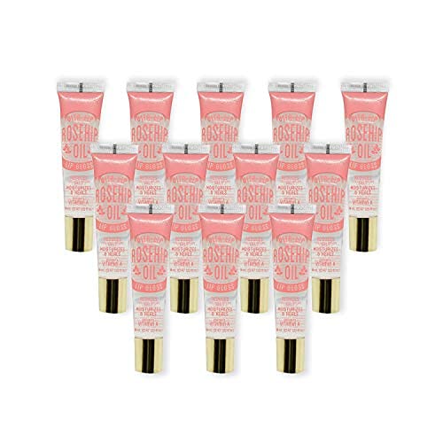 Kiss Broadway Clear Lip Gloss 0.47Oz/14Ml 12Pcs (Rosehip Oil) #TOP21