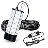 NS Green Underwater Fishing Light 60W 7500LM, 110V AC & 12V DC Dual Power, LED Submersible Night Dock & Boat Light, Waterproof Saltwater Fish Attractor Kit for Crappie, Pond & Kayak