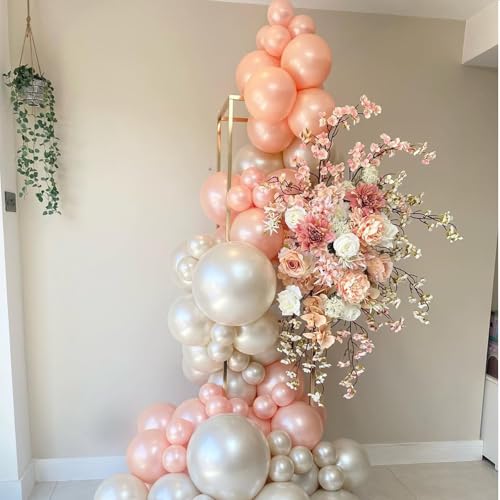 Image of 108Pcs Double Stuffed Pearl Pink Balloon Garland Arch Kit