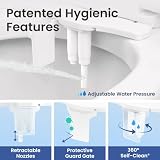 Luxe Bidet NEO 185 Plus – mechaniczna nakładka na deskę sedesową nowej generacji z innowacyjnymi zawiasami EZ-Lift, podwójnymi dyszami i trybem samoczyszczenia 360°, chromowana