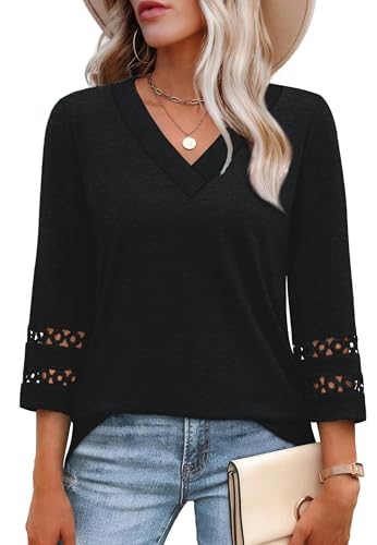 Save 55% on NRROSE Women's 3/4 Sleeve V-Neck T-Shirts with Code AGQJF266 - Image 2