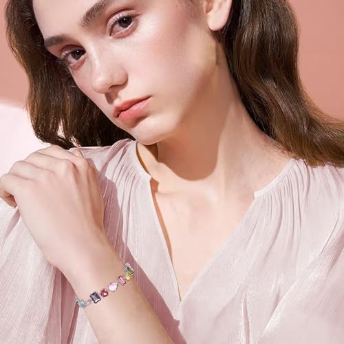 Crysdue Sparkling Cubic Zirconia Tennis Bracelet Christmas Jewelry Gift for Women3