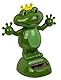 Out of the blue Solar Frosch mit Krone Wackelfigur Solarfigur, Wackelkopffigur, Froschkönig Adel