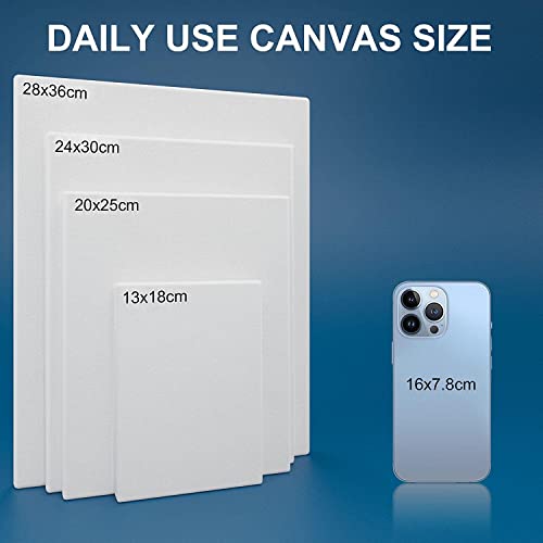 Stretched Canvases for Painting 8x24 Inch 5-Pack, 10 oz Triple Primed Acid-Free 100% Cotton Long Blank Canvas, Art Canvases for Oil Paint Acrylics Pouring & Wet Art Media, Pour Painting