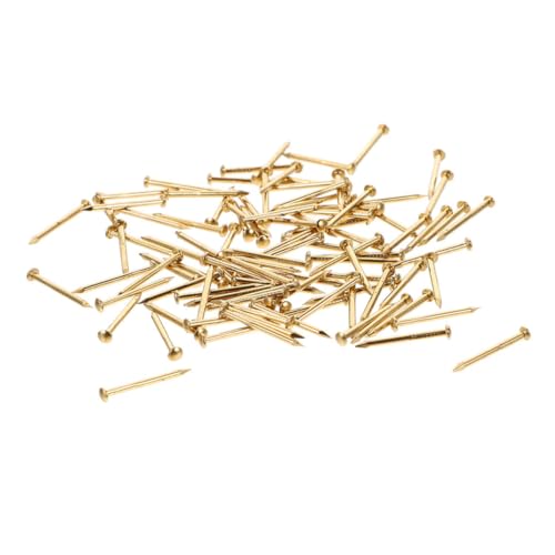 Clavos de cobre 200 piezas para uso doméstico resistentes y puntiagudos dorados miniatura 6