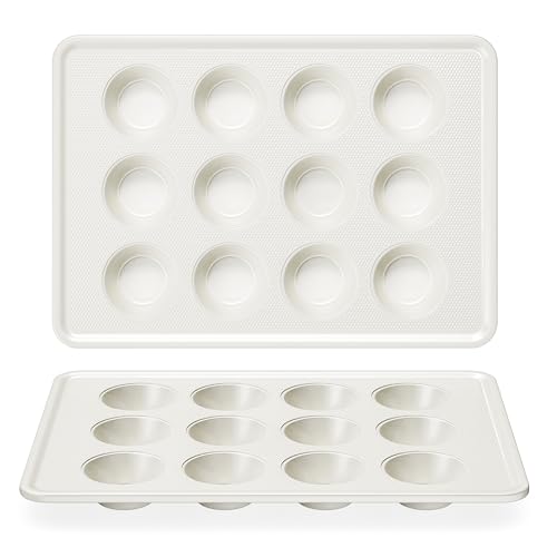 HONGBAKE Muffin Pan for Baking, Nonstick Cupcake Tin 12 Cup, 2 Pack Cup Cake Tray, Premium...