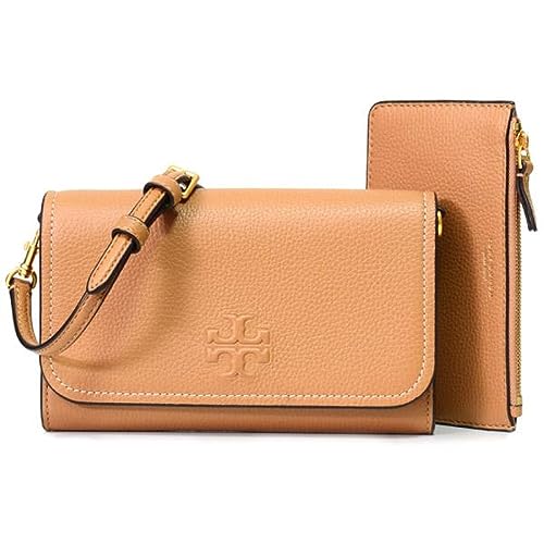 Tory Burch Womens 146467 Thea Pebbled Leather With Gold-tone Hardware Crossbody Bag With Flat Wallet