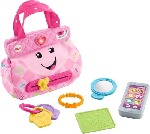 Fisher-Price Baby & Toddler Toy Laugh & Learn My Smart Purse with Lights, Learning Songs & 5 Accessories for Infants Ages 6+ Months (Amazon Exclusive)