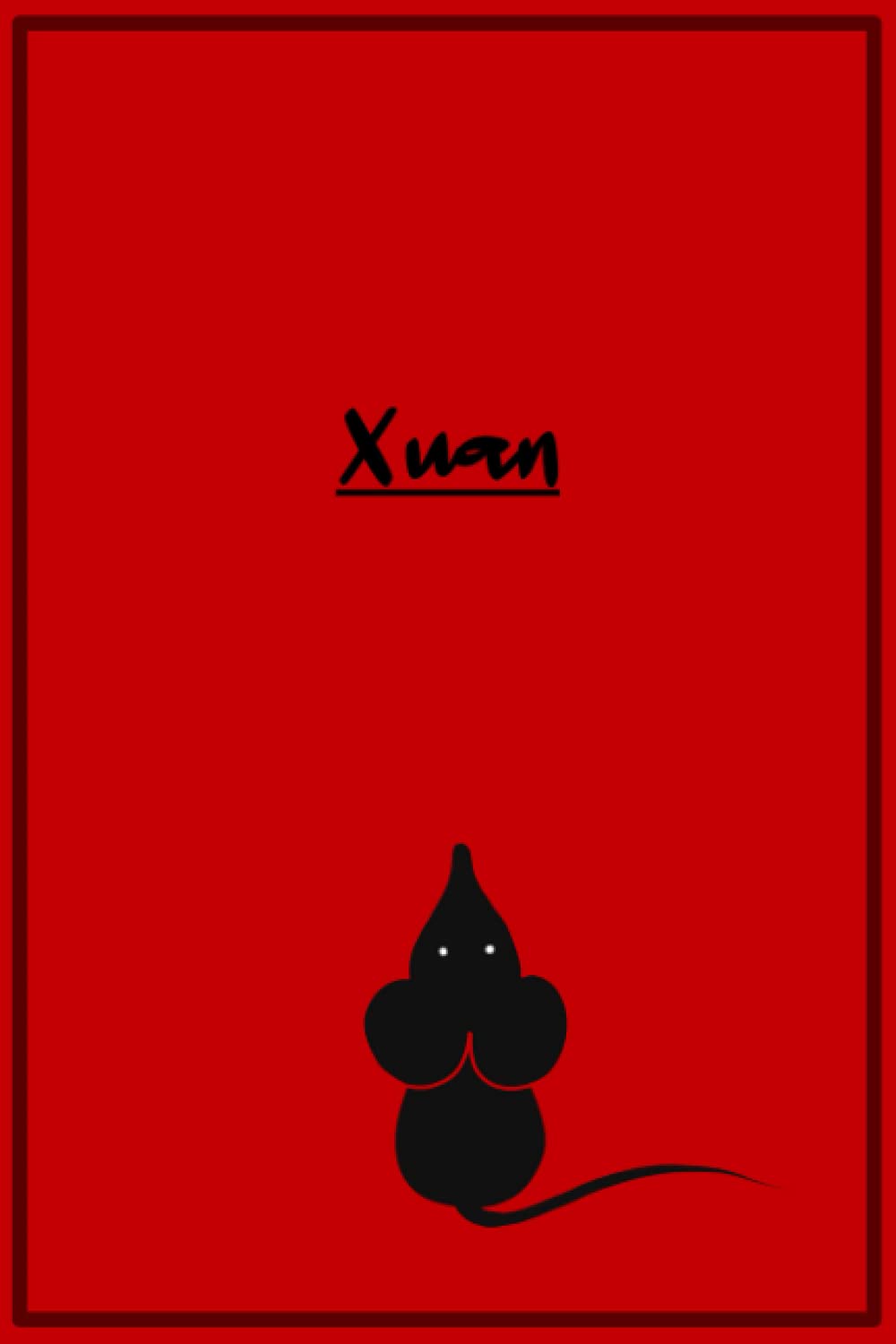 Xuan: Rotes Notizbuch mit Mäusemotiv | kariert | 120 Seiten