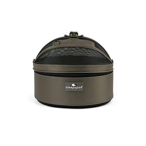Sleepypod Mobile Pet Bed Multi-use Travel Pet Bed Crash-Tested Car Seat & Carrier for Dogs and Cats up to 15 Pounds (Olive Green)