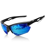 BONDDI Occhiali da Sole Sportivi Polarizzati, Occhiali Ciclismo da Uomo Donna per Ciclismo, Guida, Golf, Sci, Pesca e Corsa con Protezione UV400 e Telaio Infrangibile TR90