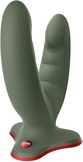 FUN FACTORY Ryde Double Dildo (Olive) with Groove Structure, Made in Germany, Stimulating Sex Toy for Men and Women, 100% ...