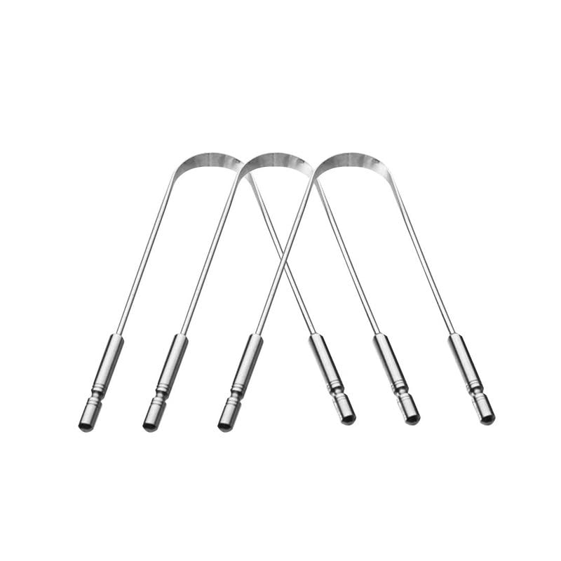 Shreenik Stainless Steel Tongue Cleaner With Steel Grip Set Of 3 Piece|High qualitiy steel tongue cleaner_3 pis-image-42
