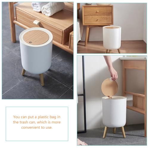 Caneca de basura ABS 7L blanca para oficina y hogar miniatura 4