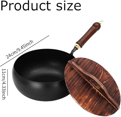 Wok de Hierro Fundido Japonés con Tapa de Madera 10IN miniatura 7
