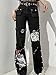 Women's Goth Baggy Jeans Wide Leg E-Girl Grunge Gothic Pants Harajuku Y2k Tripp Pants Punk Streetwear (A2, Small)