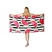 No application Serviette de plage en velours avec motif pastèque - Séchage rapide - Rectangulaire - Pour chaise de plage - Piscine - Double face - Serviette en velours élégante - Motif pastèque