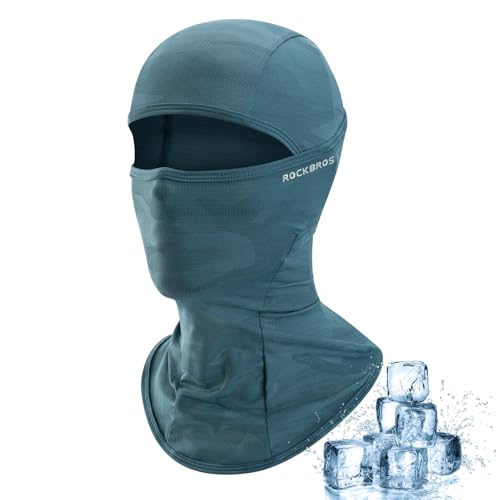 ROCKBROS Balaclava Face Mask for Men Women, Cooling & Breathable Summer Mask, UV Sun Protection Full Face Cover for Cycling, Running Blue