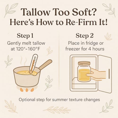 100% Pure & Grass Fed Beef Tallow 7 Lb. Rendered Bulk | No Additives | For Soaps, Balms, Candle, Skincare | Non-GMO and Gluten-free