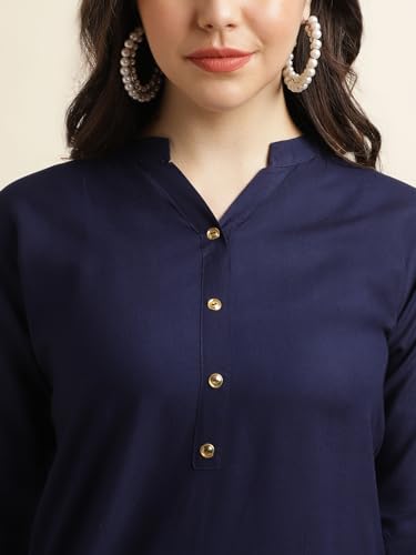 Image of Fabclub Women's Rayon Solid Plain Straight Kurti