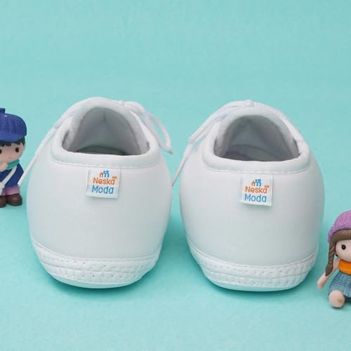 Image of Neska Moda 6 To 12 Months Baby Boys & Baby Girls Cute Soft Cotton Pre-Walker Lace Booties-BT4713