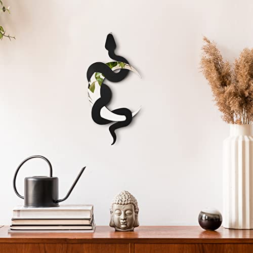 Weysat Black Snake And Crescent Moon Mirror Wall Decor Boho Hanging Mirrors Snake Decor Mirror Decorative Wall Art For Living Room Home Bathroom Bedroom Hallway (Silver) (Silver) #TOP2