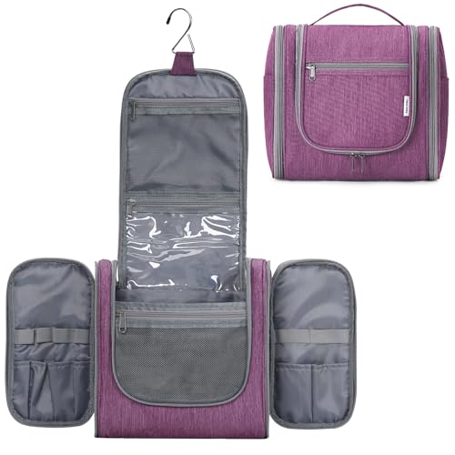 Image of Hanging Travel Toiletry Bag Cosmetic Make up Organizer for Women and Men (Large, A-Purple)