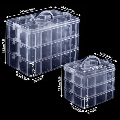 Funtopia Bead Organizer, 2 Pack Craft Storage with Removable Dividers, Clear 3-Tier Plastic Organizer Box, Small Parts Organizers for Jewelry, Art, DIY Crafts, Kids Toys, Small Items by Funtopia - Image 5