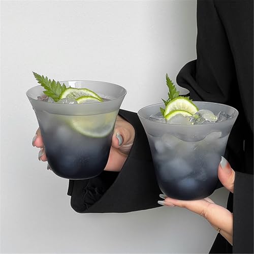 Vasos para beber ergonómicos: vaso de vidrio negro degradado antitranspiración 6