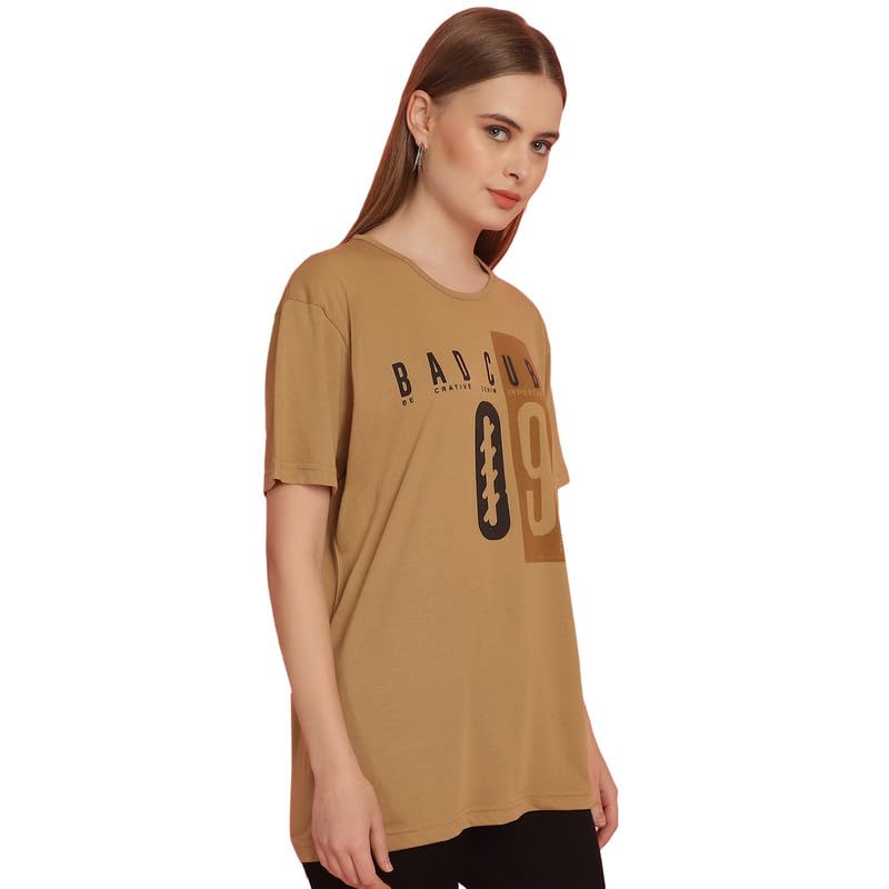 Image of Round Neck Cotton Printed Women Regular Fit Tshirt-P1950