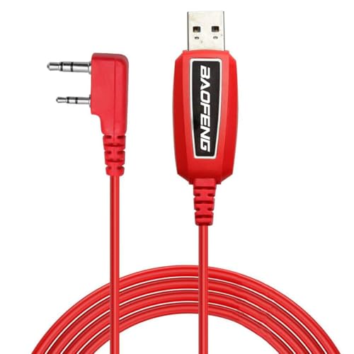 BAOFENG USB Programming Cable PL2303 Support Chirp Ham Radio for UV-5R Mini BF-F8HP Pro 5RM K5 Plus DM32 UV-32 GMRS GM21 GM-15PRO UV-5G Plus BF-888S AR-152 Quansheng UV-K5 8 (Red)