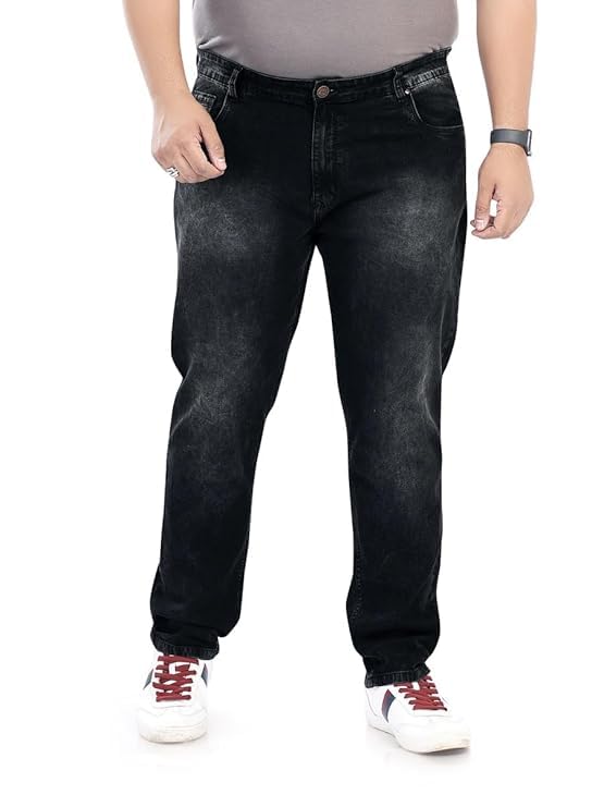 Image of Pluss Tribe - Plus Size Jeans for Men - Denim Jeans - Ideal for Casual, Office Available Sizes : 40 to 52