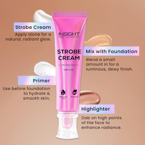 Image of INSIGHT Strobe Cream - Dewy Rose | Instant Radiance & Dewy Glow | Enriched with Panthenol & Hyaluronic Acid | Light Diffusing Formula | Brightens & Hydrates | 30 g