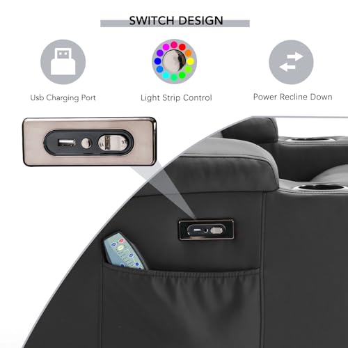 Rvpowerloveseatreclinerchairsetletherwallhuggerrecliningsofawithconsoledoublehometheaterseatingwithmassageandheat2personcouchrvfurnitureforlivingroomblack Urban Country Home Decor Rv power loveseat recliner chair set lether wall hugger reclining sofa with console double home theater seating with massage and heat 2 person couch rv furniture for living room black urban country home decor