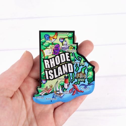 Imán Acrílico Mapa Estado Rhode Island 3.25x2.75 in miniatura 3