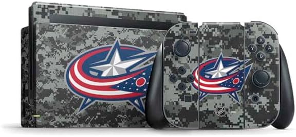 Skinit Decal Gaming Skin Compatible with Nintendo Switch Bundle - Officially Licensed NHL Columbus Blue Jackets Frozen Design