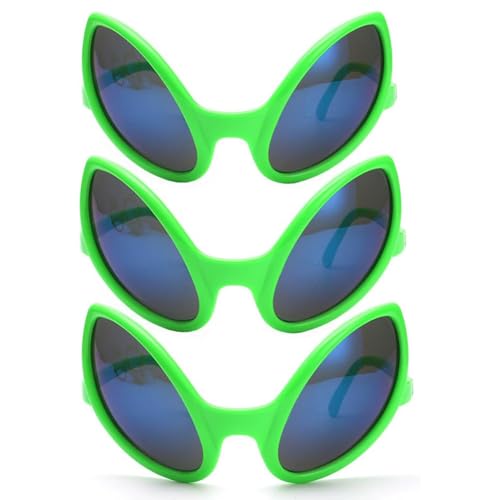 YANGWEN 3 Piezas Gafas de Alien, Gafas de Disfraz de Alienígena, Gafas Decorativas, Accesorios para Fotos, Gafas de Fiesta